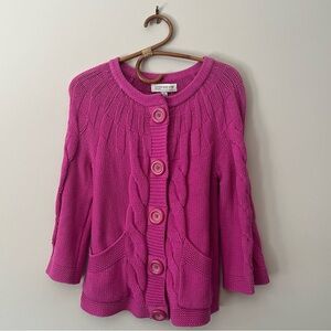 Hot Pink Jones New York Knit Button Cardigan